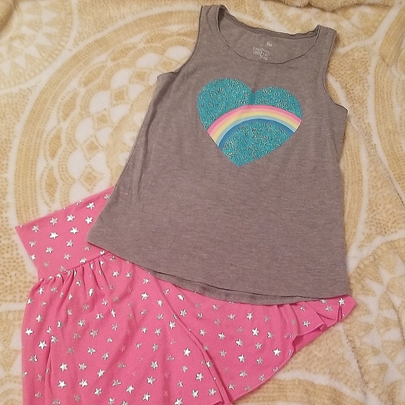 Garanimals Other - NWT Hot Pink Star Shorts & Tank Sz 8